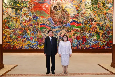 Sahibə Qafarova Laos Prezidenti ilə görüşüb