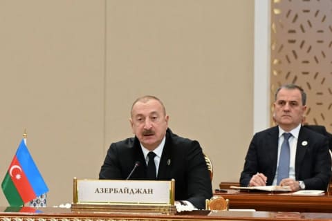 İlham Əliyev Mərkəzi Asiya Dövlət Başçılarının 7-ci Məşvərət Görüşünün iclasında çıxış edib - YENİLƏNİB