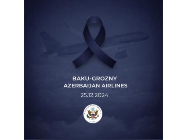 ABŞ səfirliyi AZAL təyyarəsinin qəzaya uğramasının ildönümü ilə bağlı başsağlığı verib