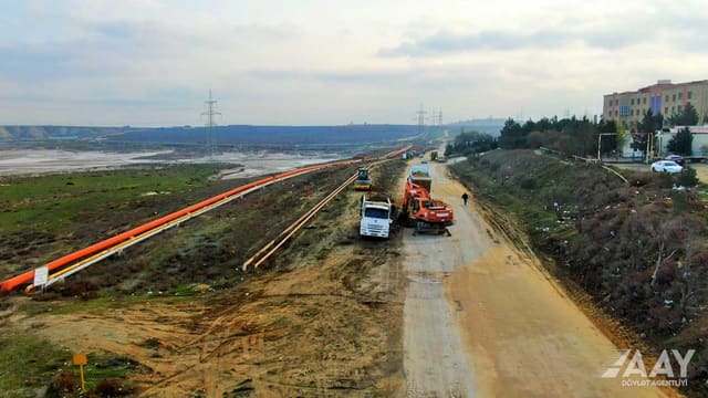 Masazır qəsəbəsində 2 km uzunluğa malik yol əsaslı şəkildə təmir olunur