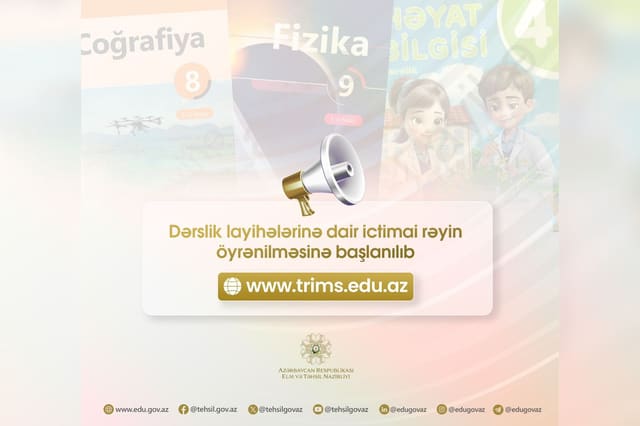 Dərslik layihələrinə dair ictimai rəyin öyrənilməsinə başlanılıb