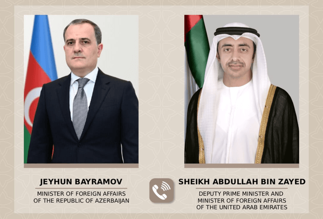 Azərbaycan və BƏƏ XİN rəhbərləri telefon danışığı aparıb