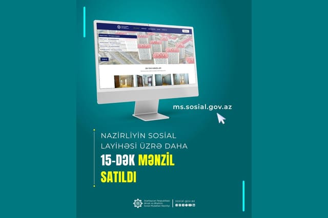 Nazirliyin sosial layihəsi üzrə daha 15-dək mənzil satılıb