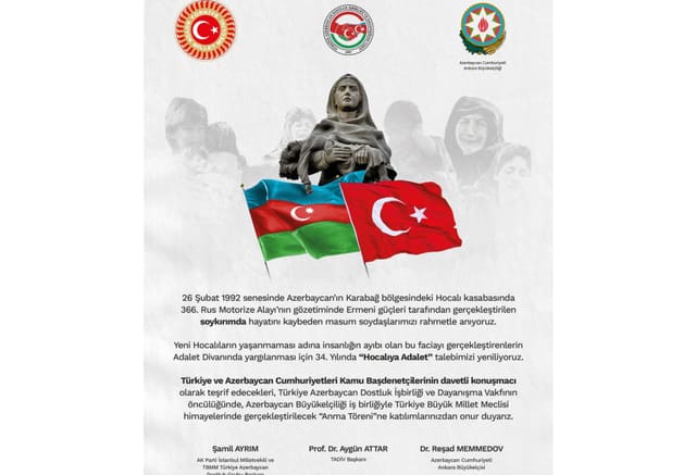 Türkiyə parlamentində Xocalı soyqırımı qurbanlarının xatirəsinə həsr olunmuş tədbir keçiriləcək
