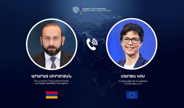 Ararat Mirzoyan və Marta Kos arasında telefon danışığı olub