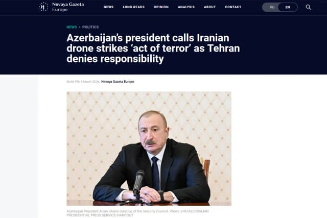 Prezident İlham Əliyevin İranın Azərbaycana dron hücumuna dair fikirləri dünya mediasının diqqət mərkəzindədir
