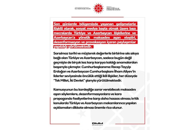 Türkiyə Dezinformasiya ilə Mübarizə Mərkəzi: Dezinformasiya və təxribatlara qarşı həssas olunmalıdır