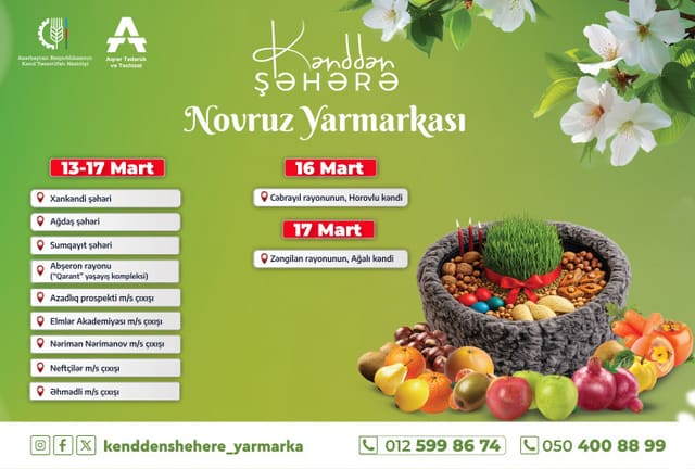 İşğaldan azad olunmuş ərazilərdə “Kənddən Şəhərə” Novruz yarmarkası təşkil olunacaq