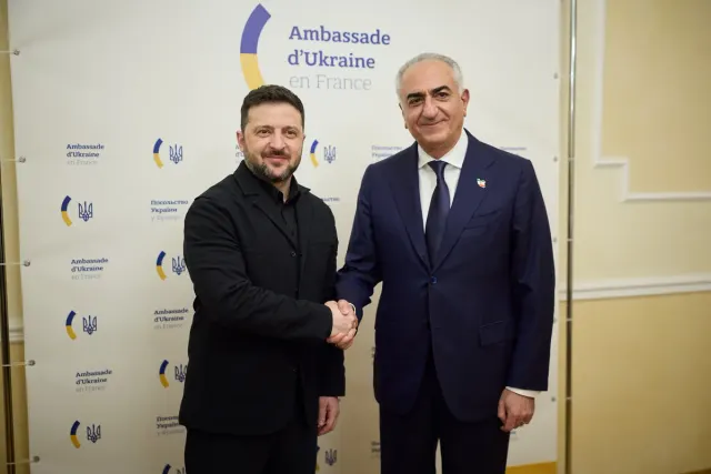 Volodimir Zelenski Rza Pəhləvi ilə görüşüb