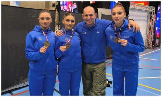 Azərbaycanın aerobika gimnastları Çexiyada beynəlxalq turnirdə qızıl medal qazanıblar