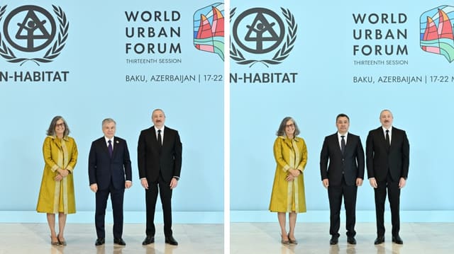 Prezident Özbəkistan və Qırğızıstan liderlərini belə qarşıladı - VİDEO
