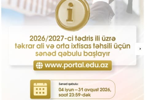 “Təkrar ali və orta ixtisas təhsili” istiqaməti üzrə sənəd qəbulu başlayır