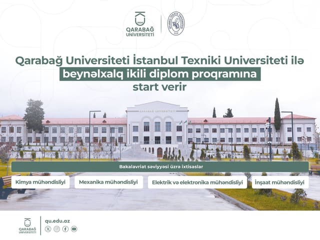 Qarabağ Universiteti İTÜ ilə beynəlxalq ikili diplom proqramına start verir