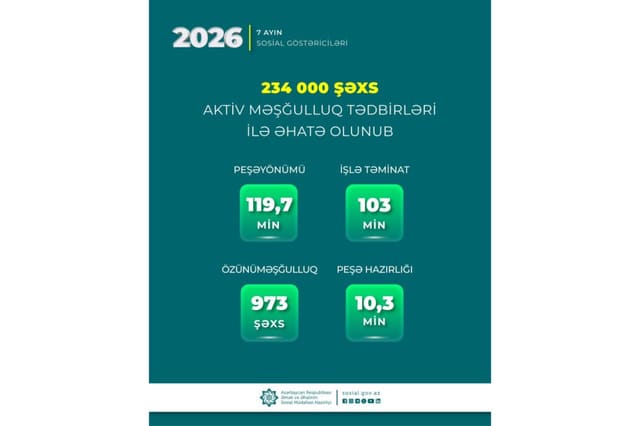 ƏƏSMN: Yanvar-iyul aylarında 103 min nəfər işlə təmin edilib