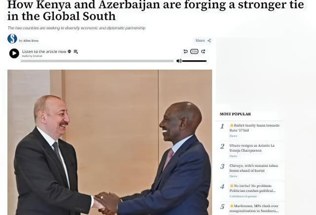 Keniya mediası Azərbaycan ilə əməkdaşlığın inkişafına diqqət çəkib