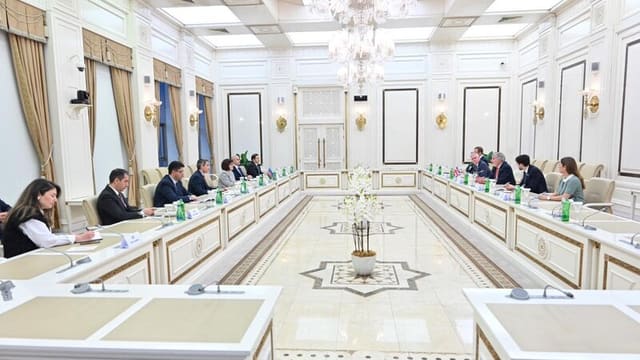 Sahibə Qafarova Britaniya rəsmisi ilə əməkdaşlığı müzakirə edib