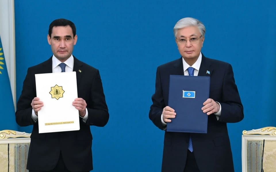 Türkmənistan və Qazaxıstan prezidentləri Birgə Bəyanat imzalayıblar
