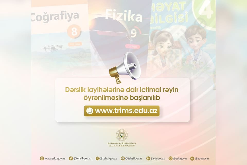 Dərslik layihələrinə dair ictimai rəyin öyrənilməsinə başlanılıb
