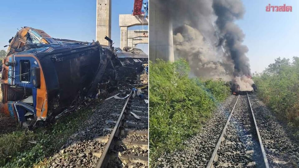 Tailandda tikinti kranının qatarın üzərinə düşməsi nəticəsində 22 nəfər ölüb - FOTO - YENİLƏNİB