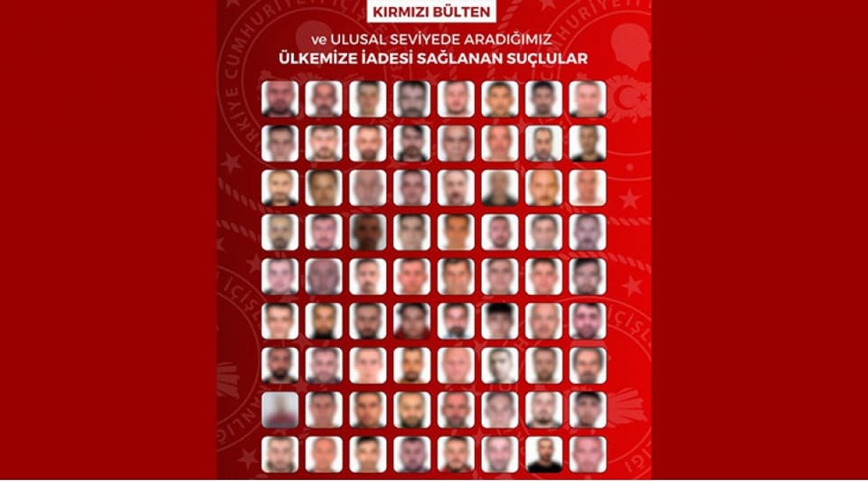 "Qırmızı bülleten" ilə axtarılan 32 nəfər Türkiyəyə ekstradisiya olunub