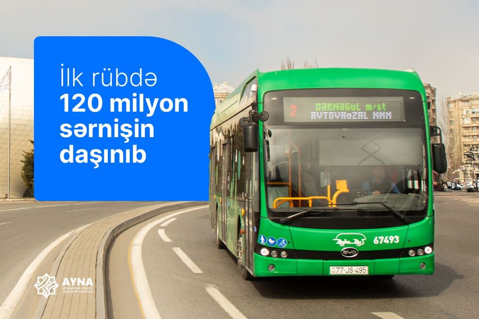 Bu ilin ilk rübündə Bakı şəhərində avtobuslarla 120 milyon sərnişin daşınıb