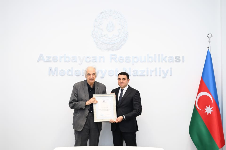 Xalq artisti Ramiz Həsənoğlu  "Fəxri diplomu" ilə təltif olunub