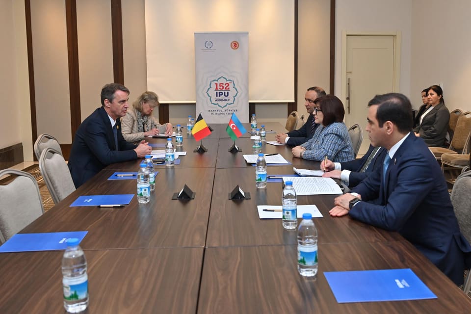 İstanbulda Azərbaycan və Belçika parlament sədrlərinin görüşü keçirilib