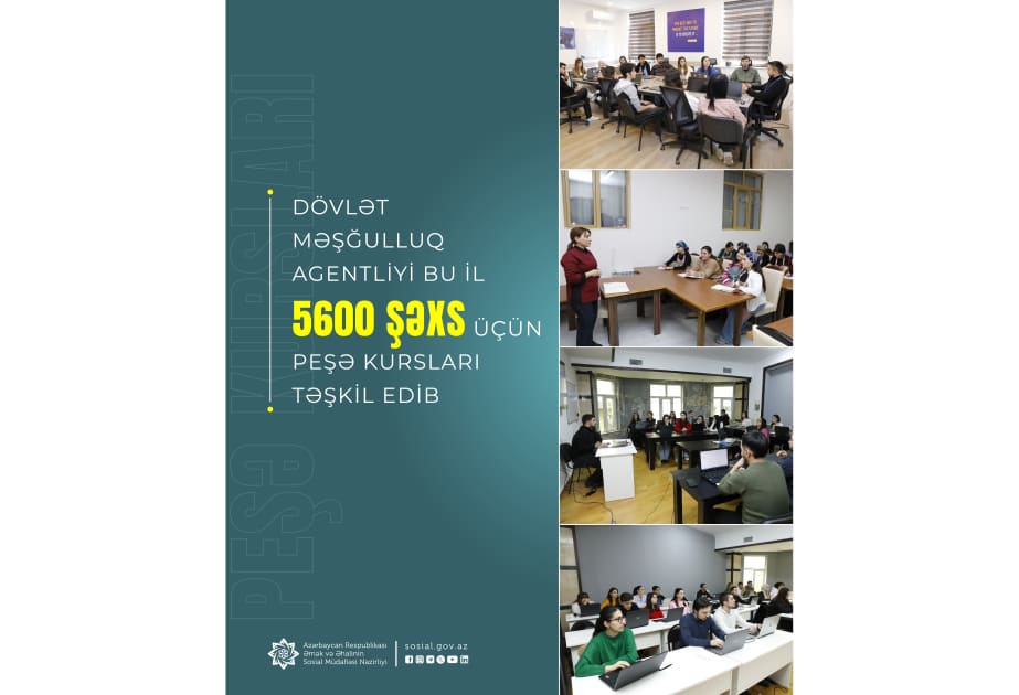 Bu il 5600 şəxs peşə hazırlığı kurslarına cəlb olunub