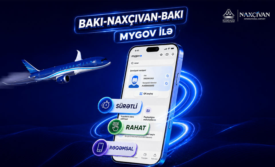  Bakı–Naxçıvan–Bakı marşrutu üzrə sərnişinlər üçün yeni rəqəmsal qeydiyyat xidməti istifadəyə verilib