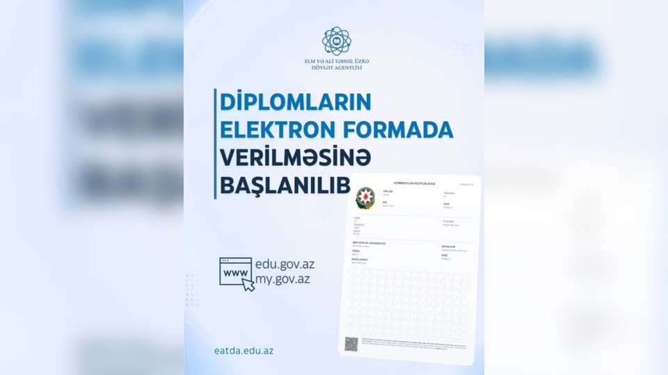 Ali təhsil pilləsində məzunlara elektron diplomların verilməsinə başlanılıb