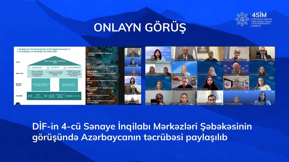 DİF-in 4-cü Sənaye İnqilabı Mərkəzləri Şəbəkəsinin görüşündə Azərbaycanın təcrübəsi paylaşılıb