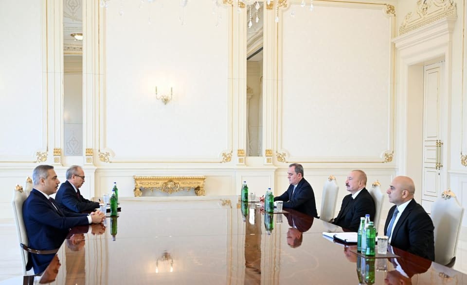 Ilham Aliyev receives Turkish FM