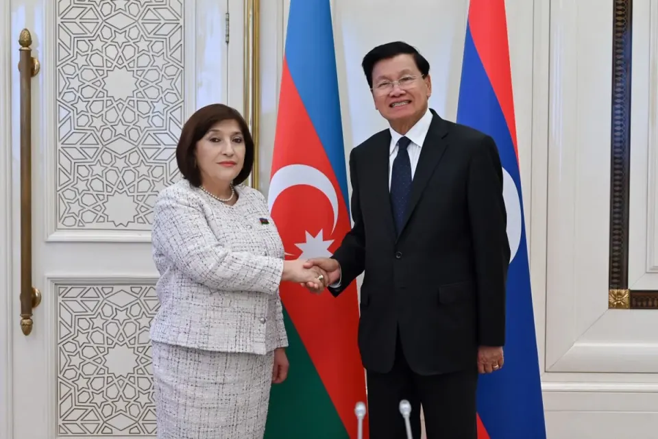Sahibə Qafarova Laos Prezidenti ilə görüşüb
