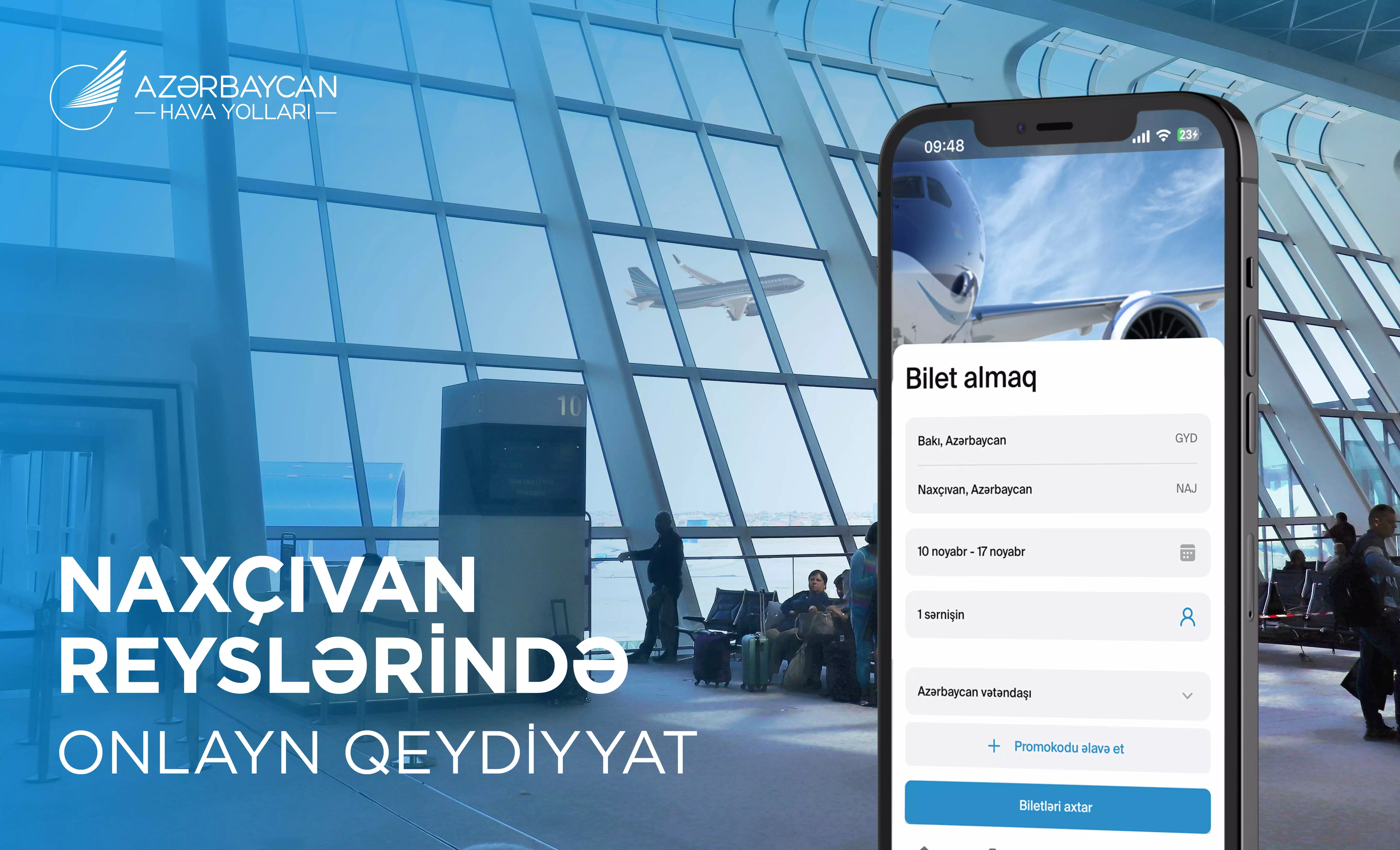 AZAL Naxçıvan reyslərində onlayn qeydiyyat xidmətini təqdim edir