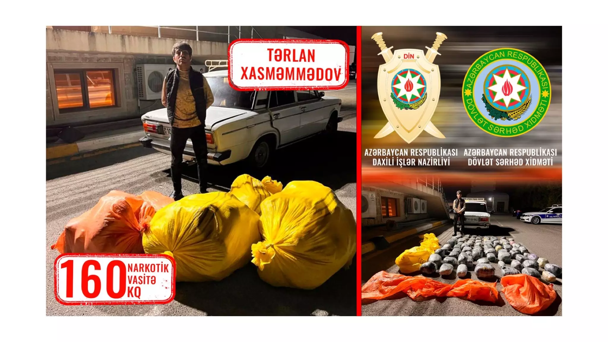 DİN və DSX Beyləqanda əməliyyat keçirib, 160 kiloqram narkotik qanunsuz dövriyyədən çıxarılıb