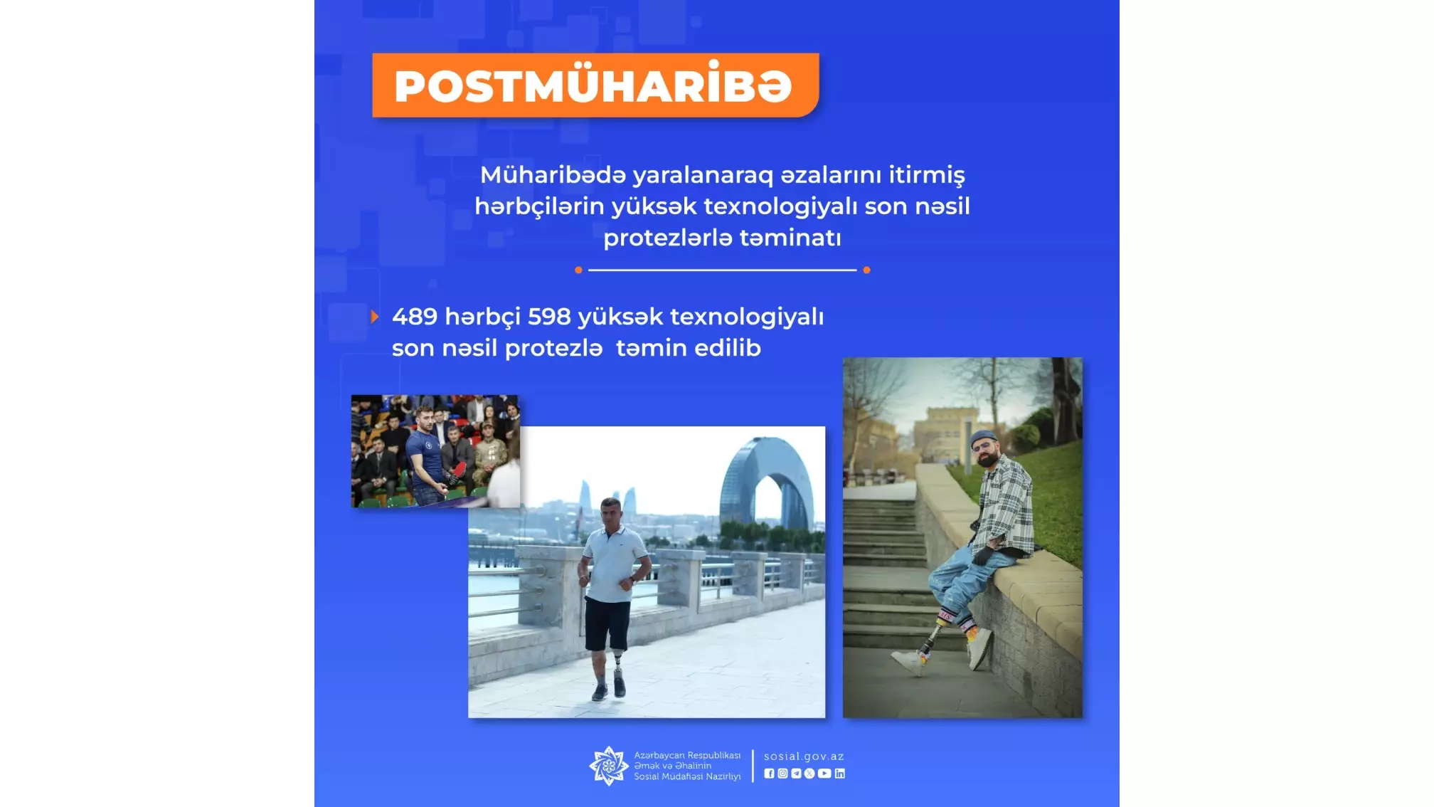 ƏƏSMN: Vətən müharibəsindən sonra 500-ə yaxın hərbçi yüksək texnologiyalı protezlə təmin edilib