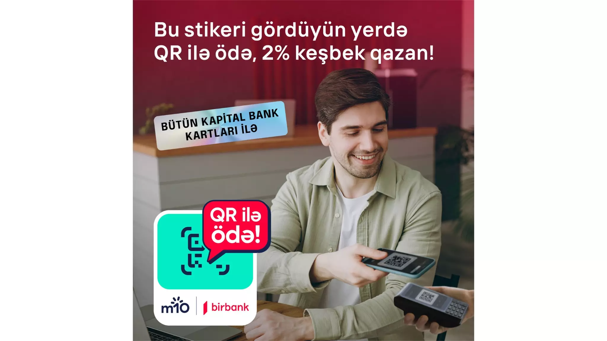 Birbank-ın yeni QR-kodla ödəniş üsulu 2% keşbek qazandırır