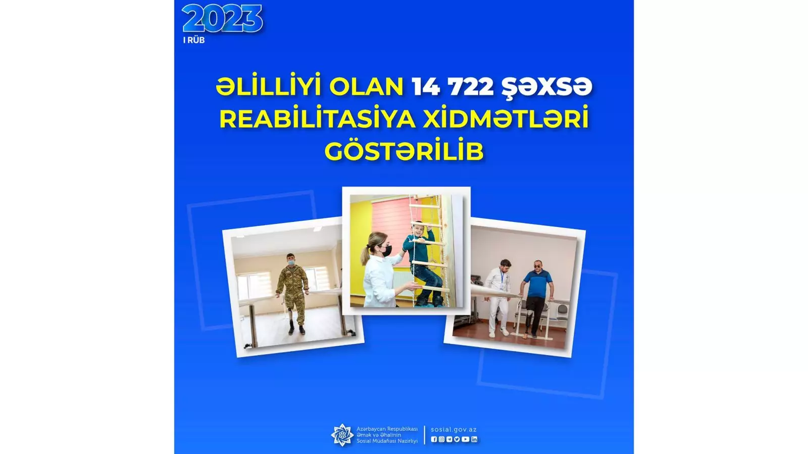 Əlilliyi olan 14 722 şəxsə reabilitasiya xidmətləri göstərilib