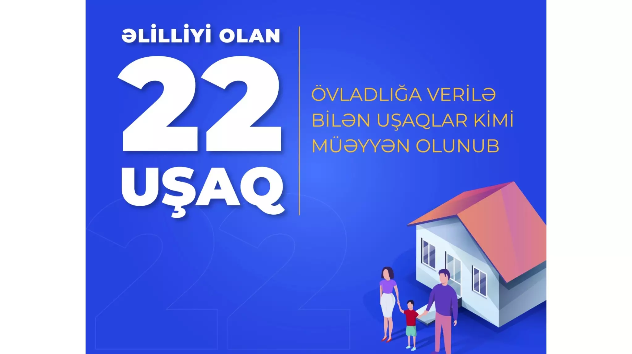 Dövlət uşaq müəssisələrində əlilliyi olan 22 uşaq övladlığa verilə bilər