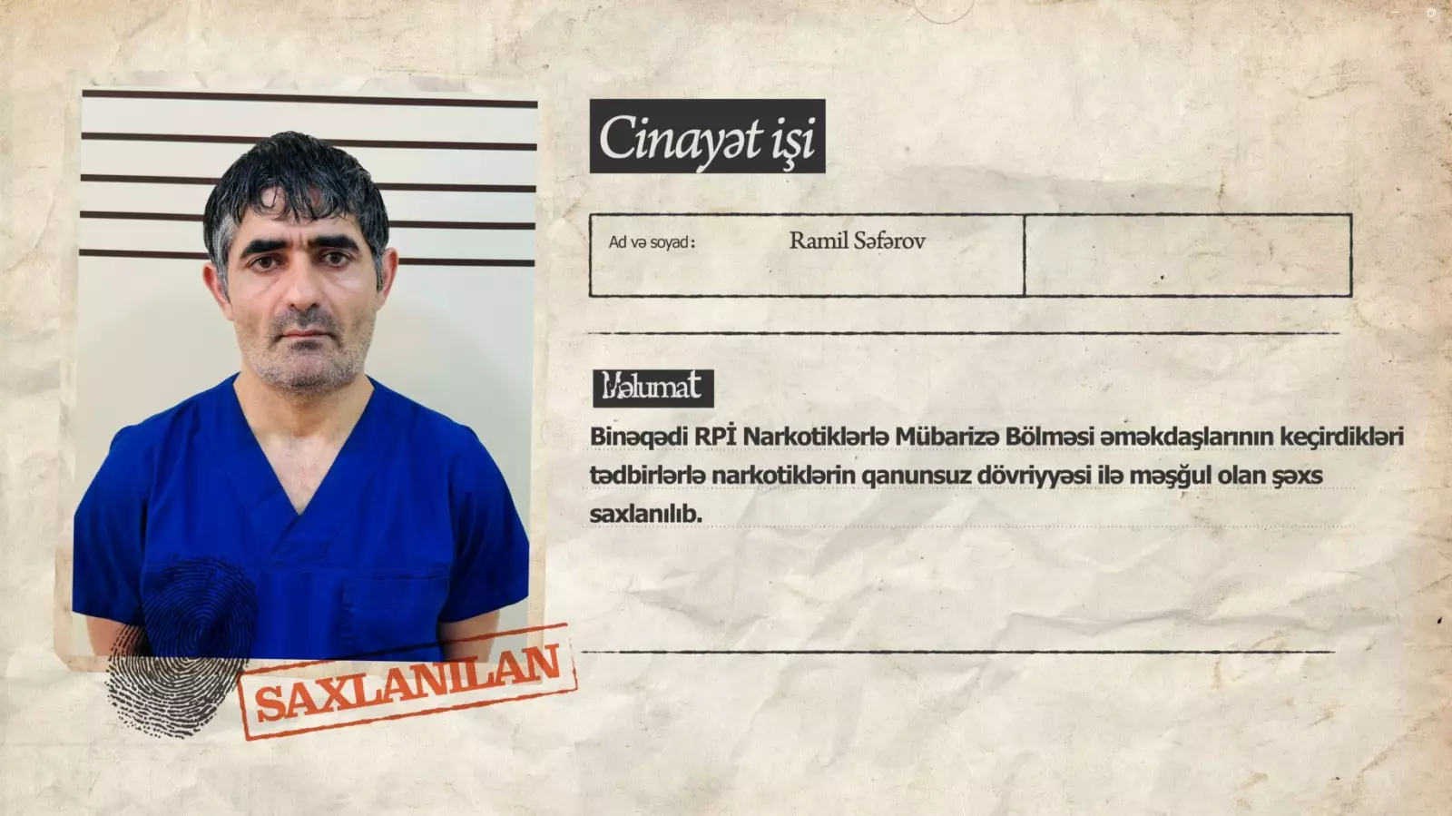 İran vətəndaşı tərəfindən narkokuryerliyə cəlb olunan dəstə üzvü saxlanılıb
