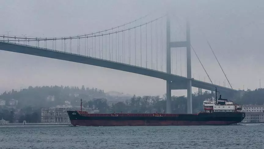 Ukraynadan gələn gəmi İstanbul boğazında saya oturub