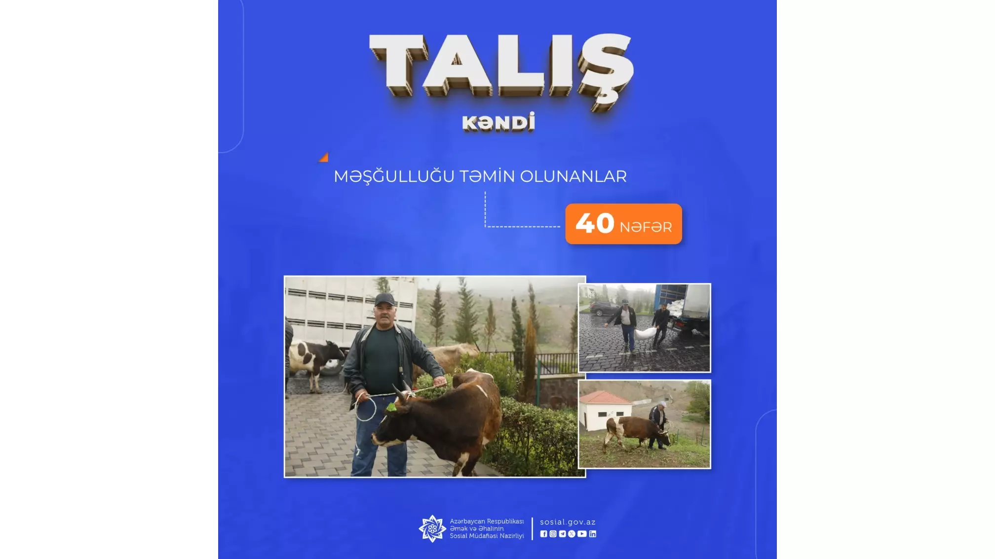 Talış kəndinə köçürülən sakinlərdən artıq 40 nəfər şəxsin məşğulluğu təmin olunub