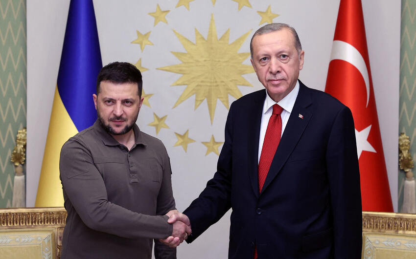 Ərdoğanla Zelenskinin görüşü başlayıb