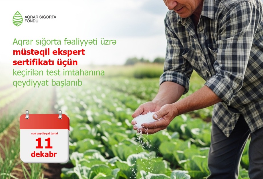 Müstəqil ekspert sertifikatı almaq istəyənlər üçün imtahana qeydiyyat başlanıb