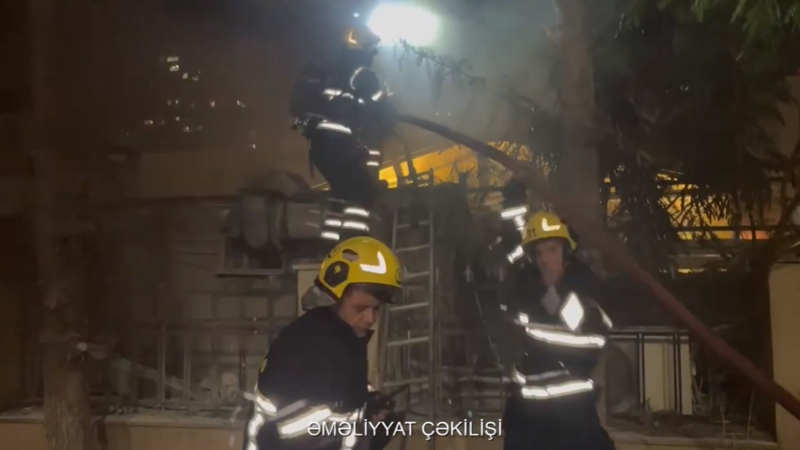 Bakıda restoranda yanğın olub