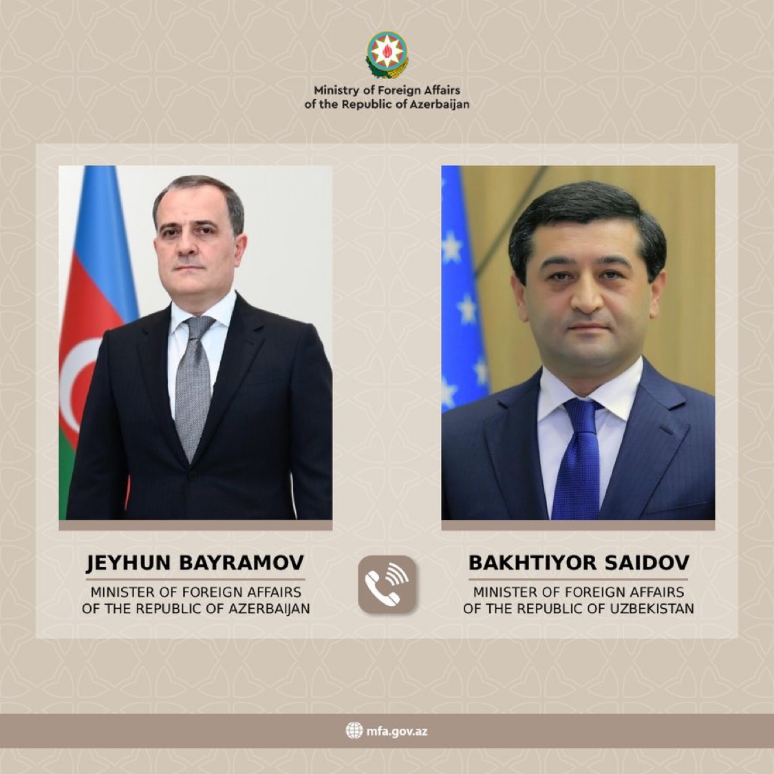 Azərbaycan və Özbəkistanın XİN başçıları telefon danışığı aparıb - YENİLƏNİB