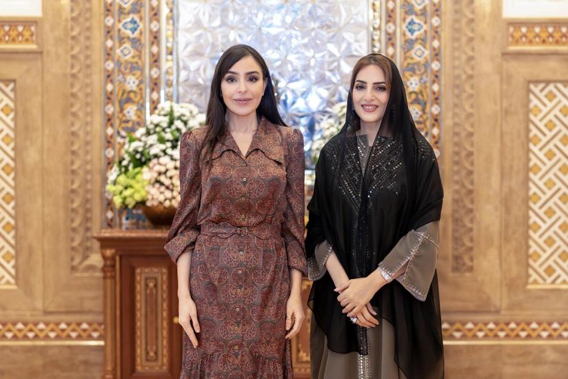 Leyla Əliyeva Omanın birinci xanımı ilə görüşüb