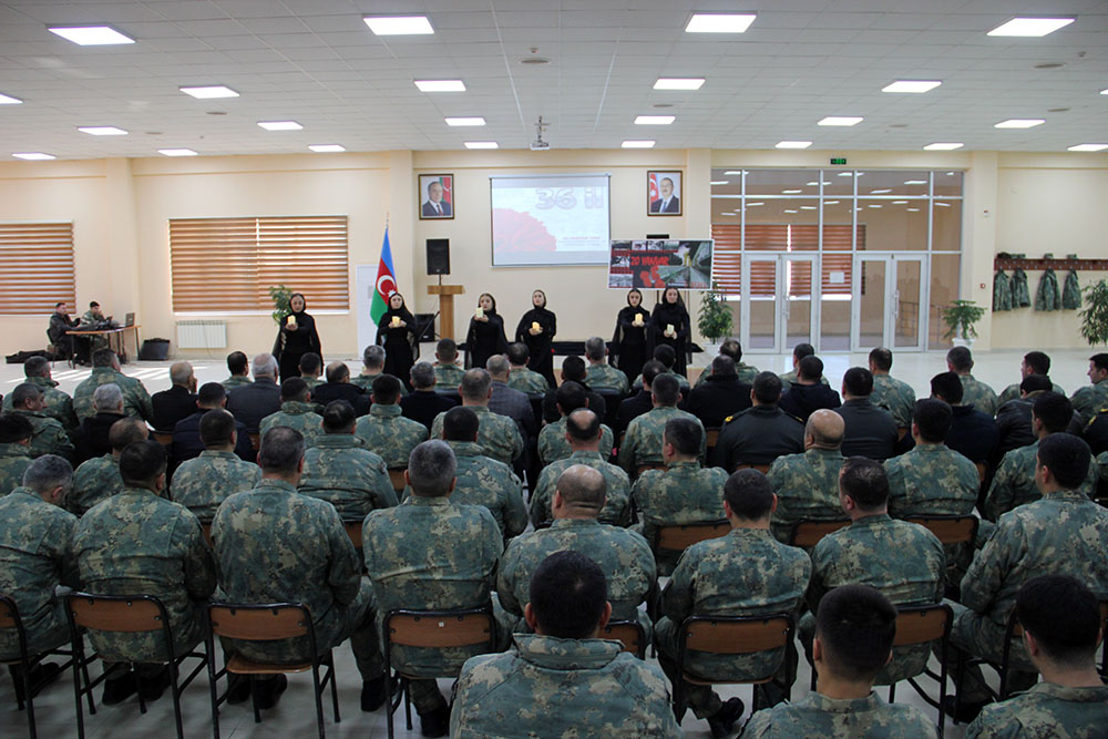 20 Yanvar şəhidlərinin xatirəsi Azərbaycan Ordusunda ehtiramla yad edilib
