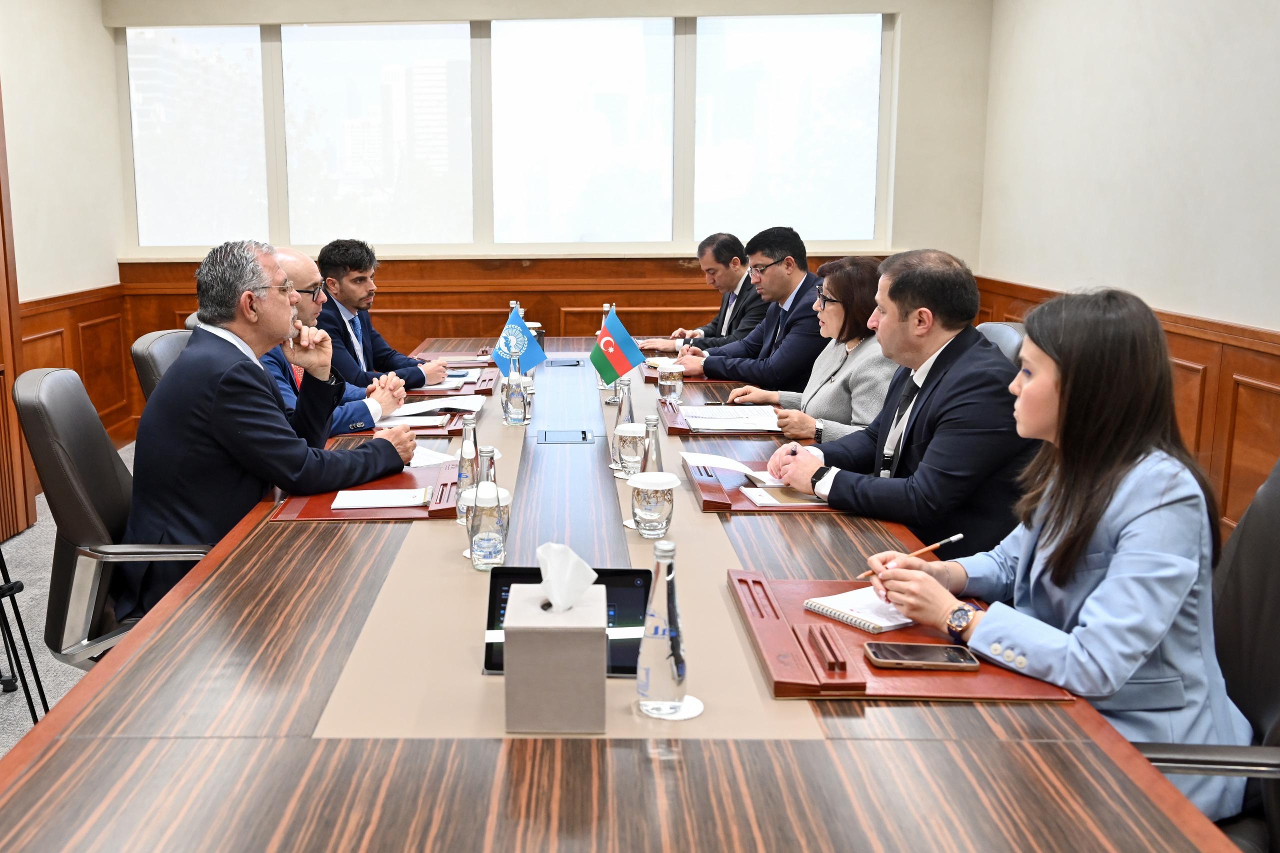 Sahibə Qafarova Aralıq Dənizi Parlament Assambleyasının sədri ilə görüşüb