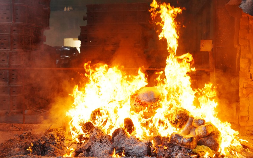 Gömrükdə aşkarlanmış 164 milyon manatlıq narkotik məhv edilib